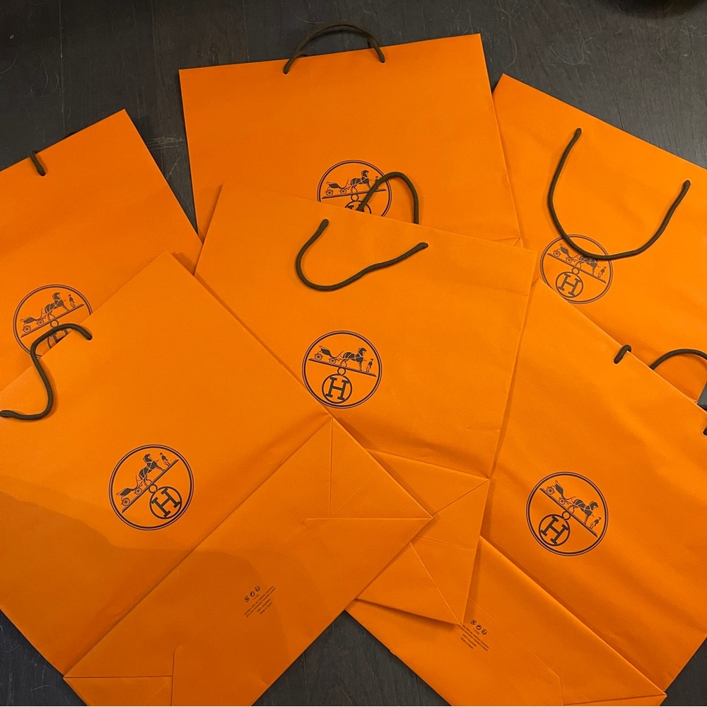 Hermes empty shopping bags set of 5 large